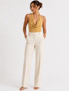 Express Skimming Metallic Cowl Neck Halter Tank
Size XS • New with tags